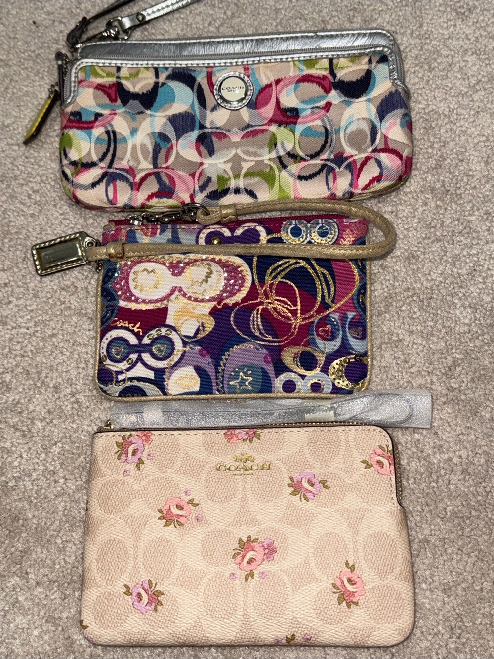 Pick 1: Coach Floral Signature Wristlet, Poppy Wristlet, Coach C Wristlet Wallet